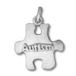 Silver autism puzzle-piece awareness pendant