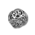 Ornate silver filigree round bead
