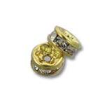 Pair of gold rhinestone spacer beads