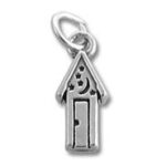 Small silver house pendant charm