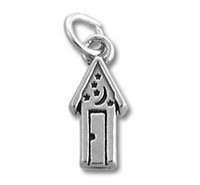 Small silver house pendant charm