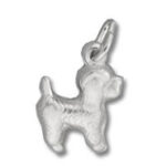 Silver dog charm pendant