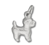 Silver dog charm pendant
