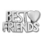 Silver Best Friends charm with heart