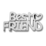 Silver "Best Friend" charm with heart