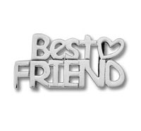 Silver "Best Friend" charm with heart