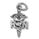 RN caduceus charm pendant