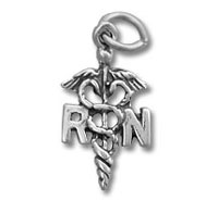 RN caduceus charm pendant