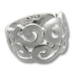 Silver filigree swirl ring