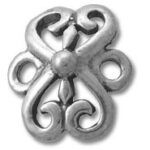 Ornate silver filigree jewelry connector