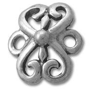 Ornate silver filigree jewelry connector