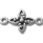 ornate silver jewelry connector with loops