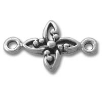 ornate silver jewelry connector with loops