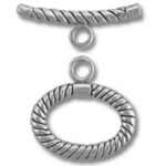 Silver twisted rope toggle clasp