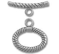 Silver twisted rope toggle clasp