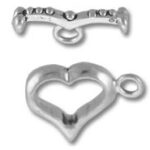 Silver heart toggle clasp jewelry findings