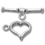 Silver heart toggle clasp jewelry connector