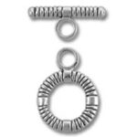 Silver textured toggle jewelry clasp