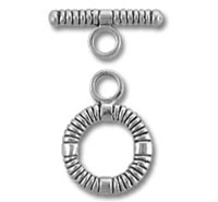 Silver textured toggle jewelry clasp