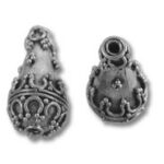 Ornate silver teardrop bead caps