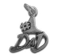 silver #1 Dad pendant charm