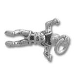 small silver astronaut charm pendant