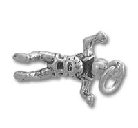 small silver astronaut charm pendant