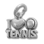 Silver I love tennis charm
