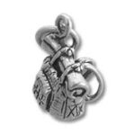 Silver rune-engraved purse charm pendant