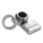 Silver crimp end cap with jump ring