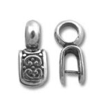 silver decorative pendant pinch bails
