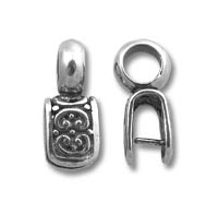 silver decorative pendant pinch bails