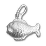 silver fish charm pendant with loop