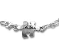 Silver puzzle-piece "Autism" charm necklace Silver puzzle-piece "Autism" charm necklace