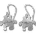 Pair of silver puzzle-piece hook earrings