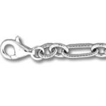 Silver chain with lobster clasp close-up