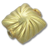 Gold pillow bead for jewelry making
