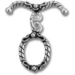 Ornate silver toggle clasp for jewelry