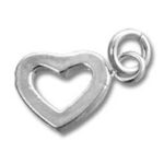 Silver heart charm pendant with jump ring