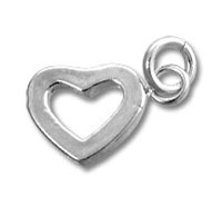 Silver heart charm pendant with jump ring