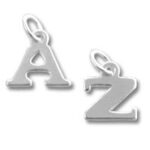 Silver A and Z letter charms