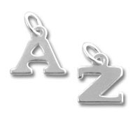 Silver A and Z letter charms