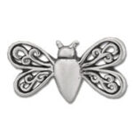 Silver bee charm with filigree wings
