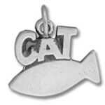 Cat and fish charm pendant