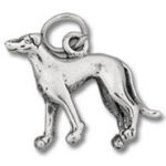 Silver greyhound dog charm pendant