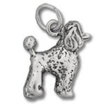Silver poodle dog charm pendant