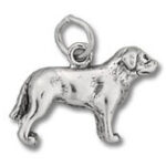 Silver dog charm pendant
