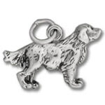 Silver dog charm pendant