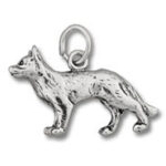 Silver wolf charm pendant