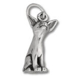 Small silver fox pendant charm